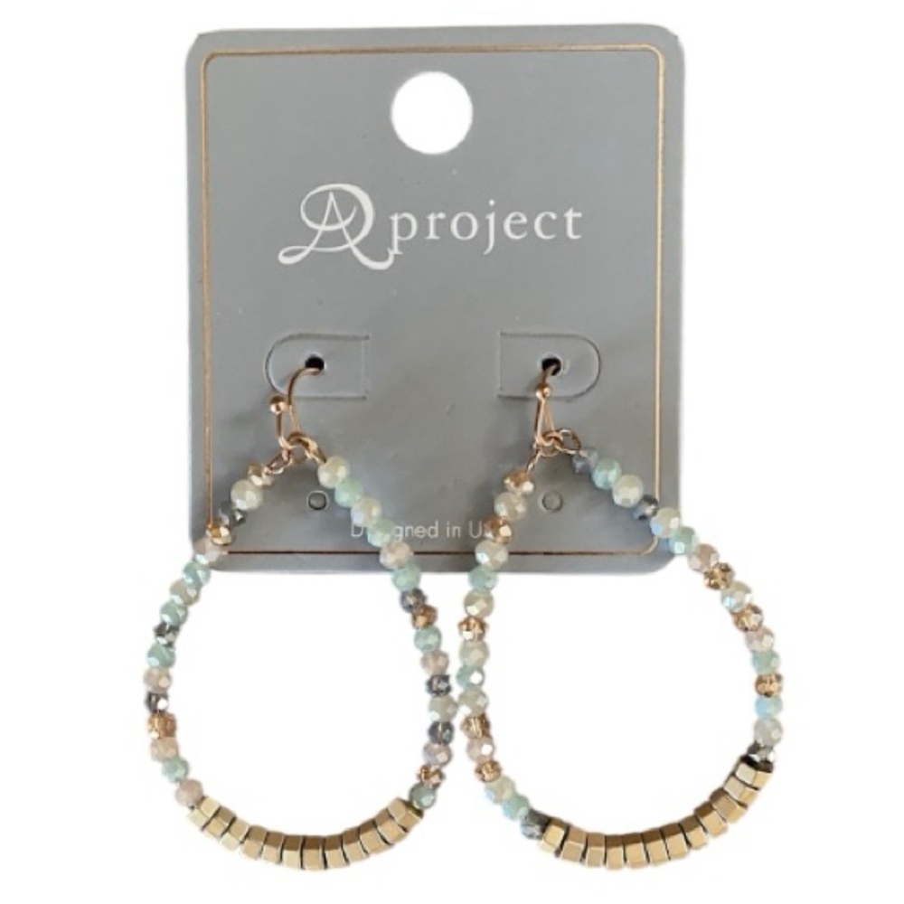 Gold Hoop Earrings (with pretty beads)— AD Project